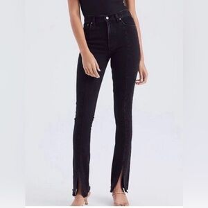 Abercrombie and Fitch The Skinny High Rise black Jean with slit